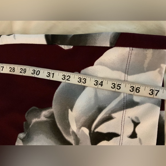 Robbie Bee Burgundy and White Floral Long Sleeve Dress - Picture 8 of 11